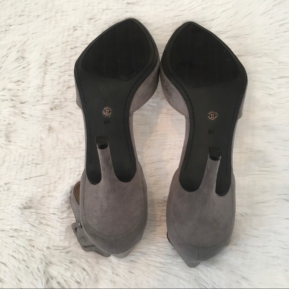 Liz Claiborne Heels Closed Toe Buckle Faux Suede - Picture 5 of 5